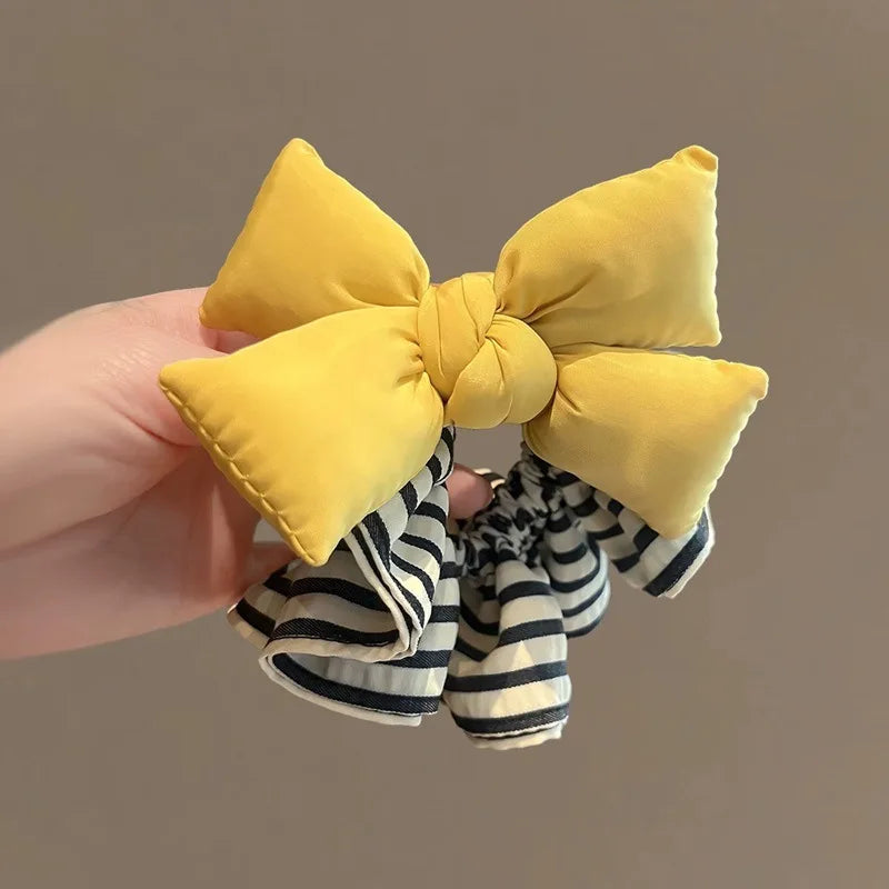 Sunny Yellow Bow Scrunchie
