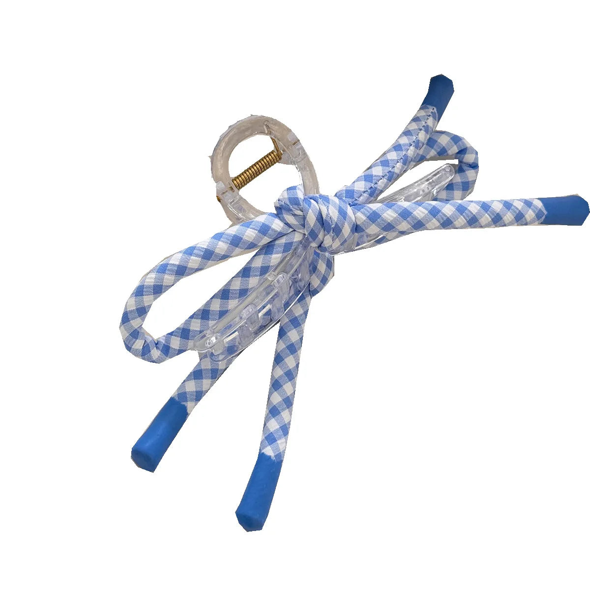 Elegant Blue Plaid Hair Clip