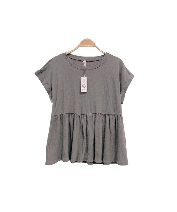 BABYDOLL RECYCLED COTTON  CROP TOP
