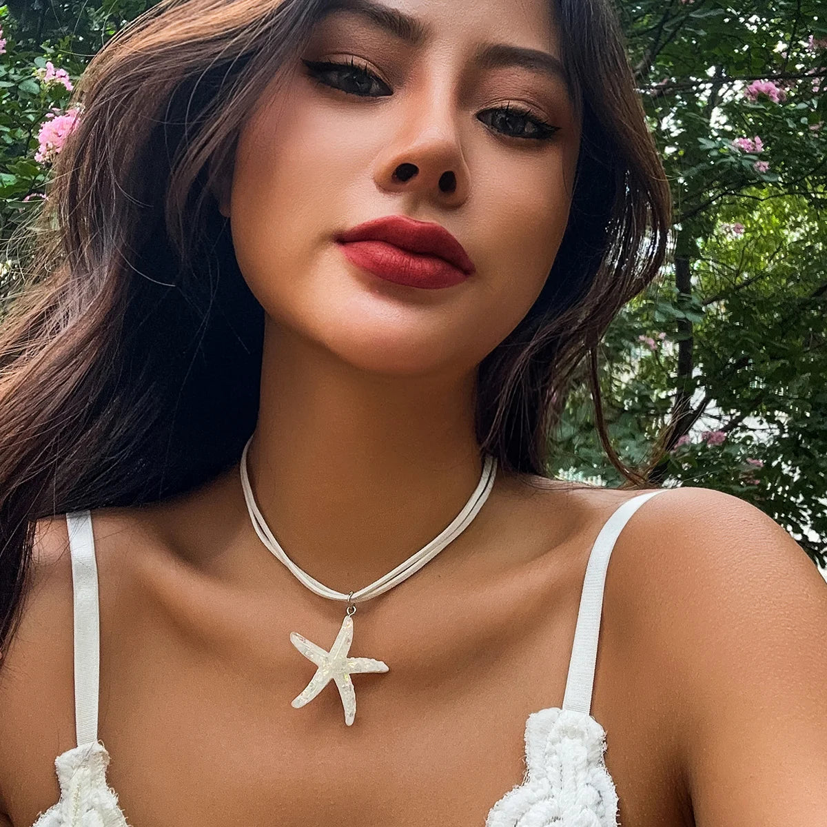 y2k Large Resin Starfish Pendant Necklace for Women Trendy Summer Beach Vacation Jewelry on Neck 2023 Fashion Accessories Female