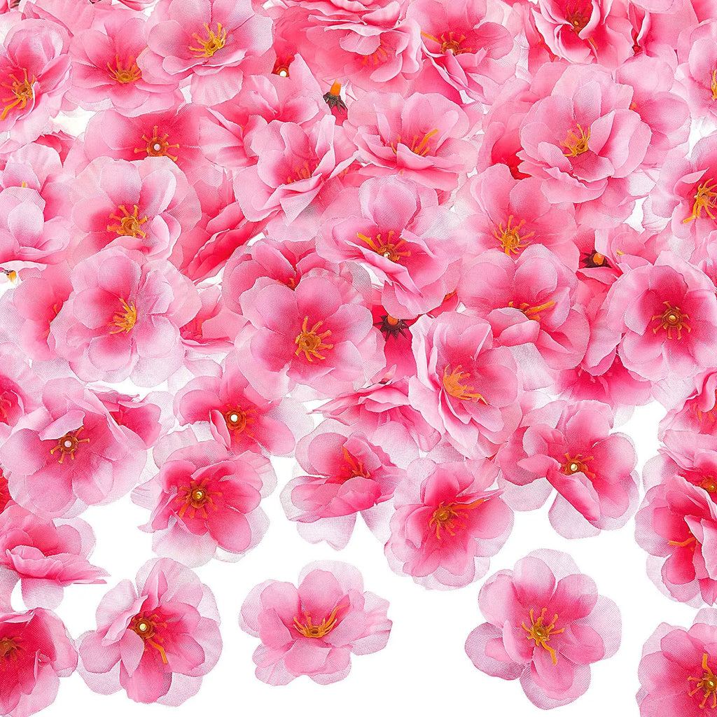 100 Pcs Artificial Cherry Blossom Heads Silk Cloth Petals Mini Cherry Flowers Petals DIY Accessories Home Wedding Party Decor