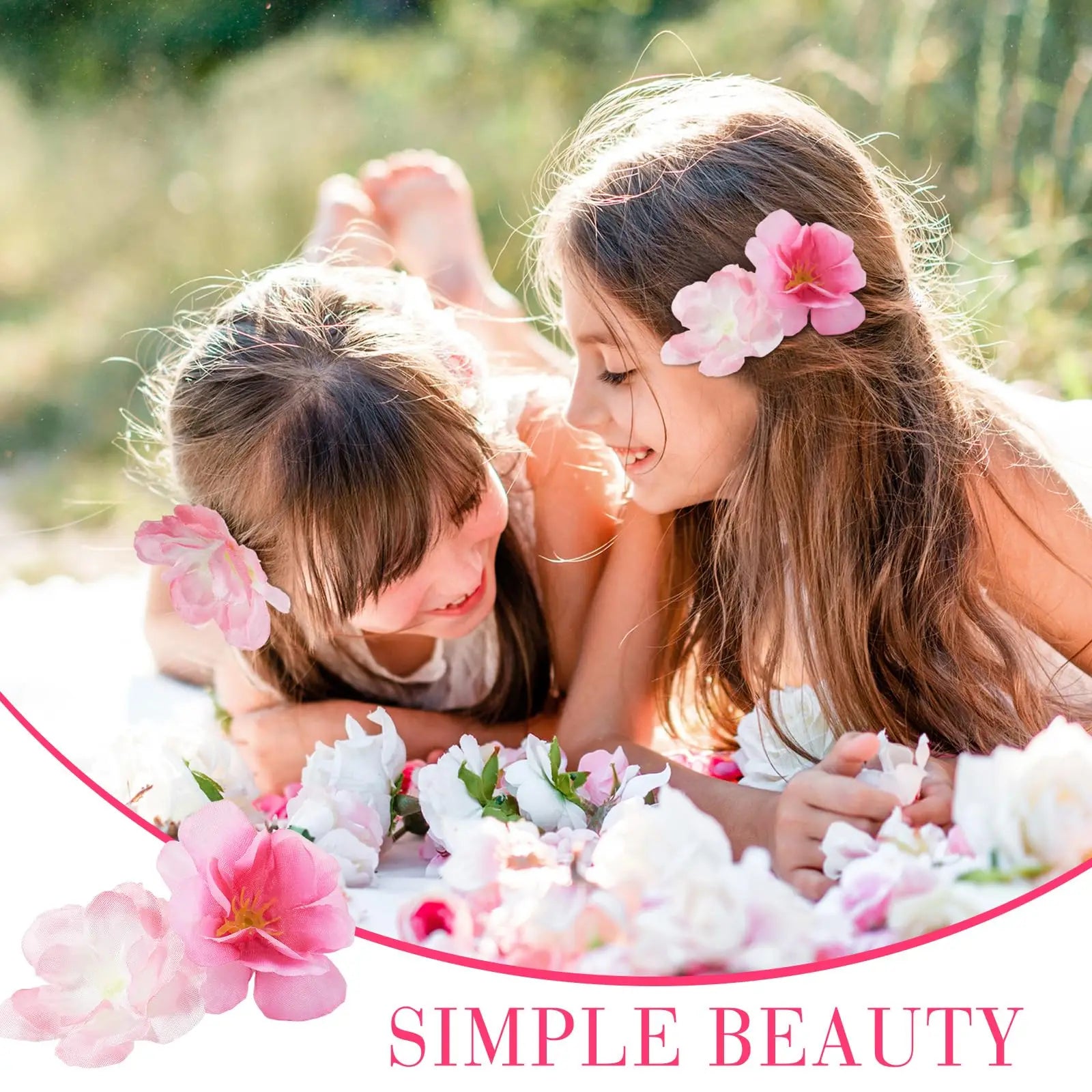 100 Pcs Artificial Cherry Blossom Heads Silk Cloth Petals Mini Cherry Flowers Petals DIY Accessories Home Wedding Party Decor