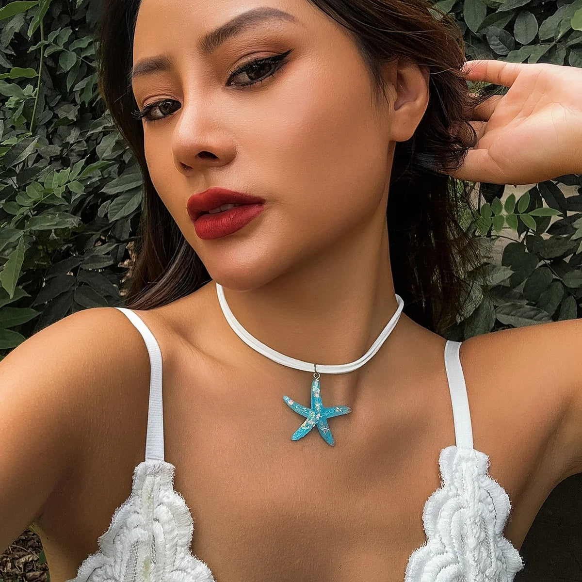 y2k Large Resin Starfish Pendant Necklace for Women Trendy Summer Beach Vacation Jewelry on Neck 2023 Fashion Accessories Female