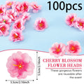 100 Pcs Artificial Cherry Blossom Heads Silk Cloth Petals Mini Cherry Flowers Petals DIY Accessories Home Wedding Party Decor