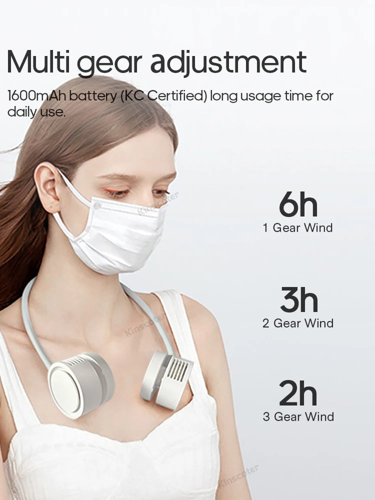 Gleelush 2026 Foldable Hands-Free 360 Neck Fan