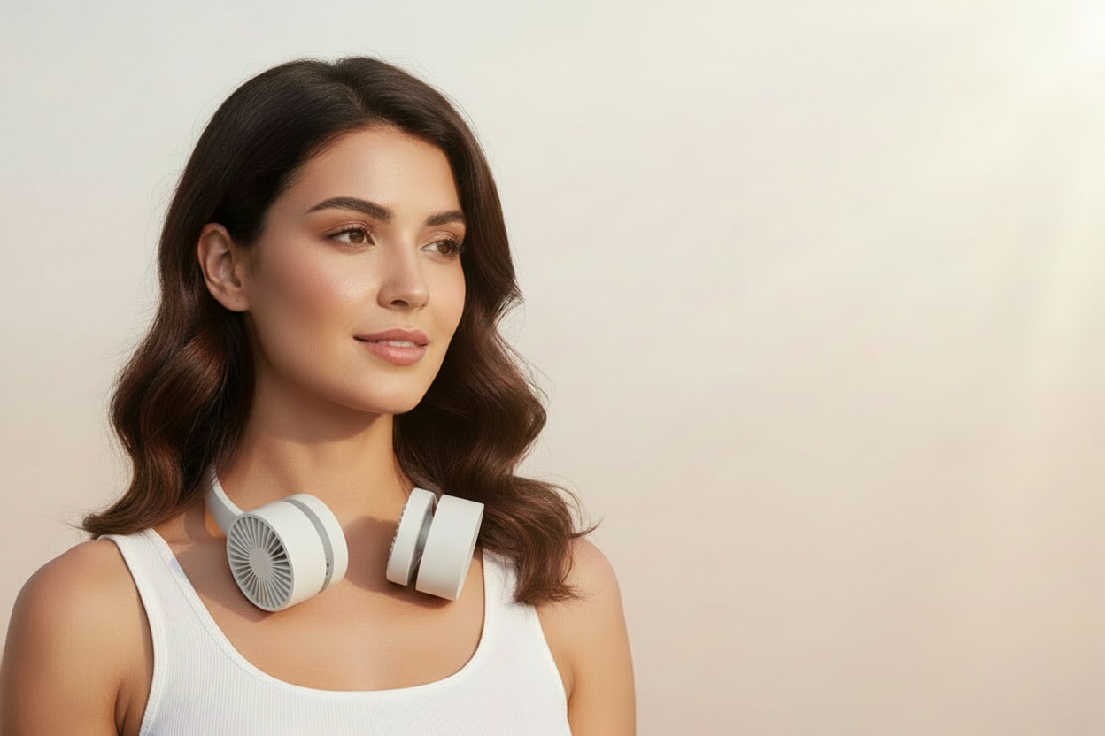 Gleelush 2026 Foldable Hands-Free 360 Neck Fan