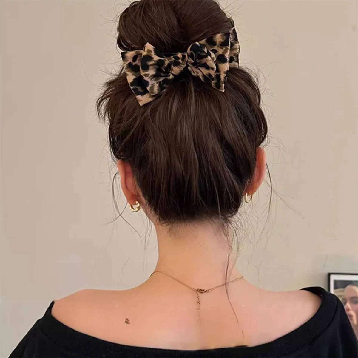 Vintage Leopard Print Bow
