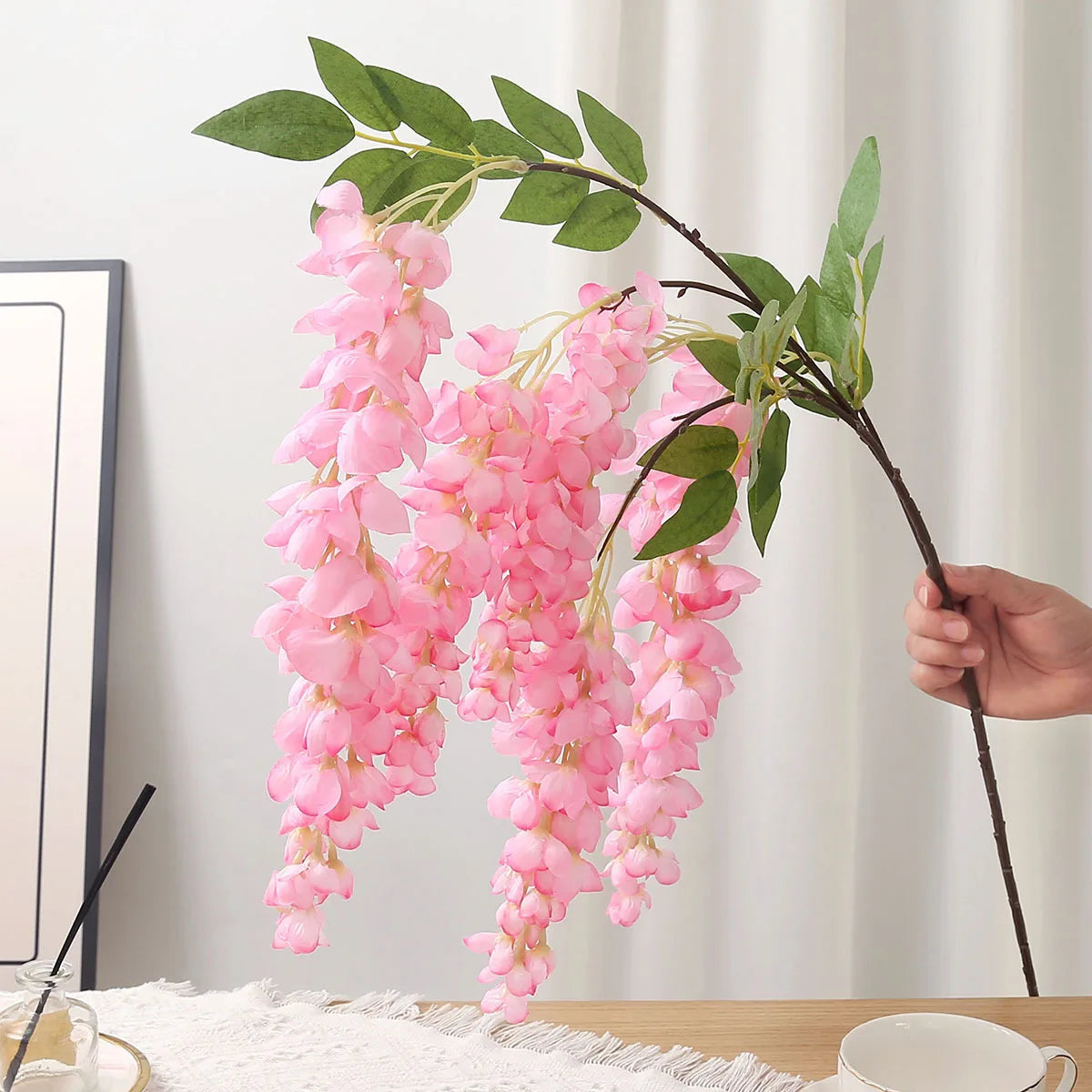 40'' Giant Wisteria Artificial Flowers Fake Wisteria Floral Hanging Plant Garland for Home Party Floor Wedding Arrangement Decor
