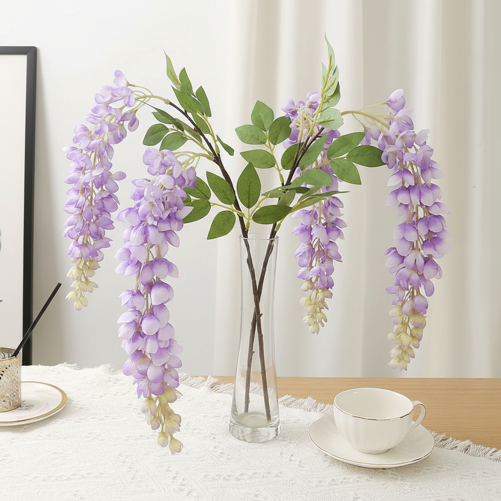 40'' Giant Wisteria Artificial Flowers Fake Wisteria Floral Hanging Plant Garland for Home Party Floor Wedding Arrangement Decor