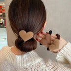Coffee heart-shaped hair ties