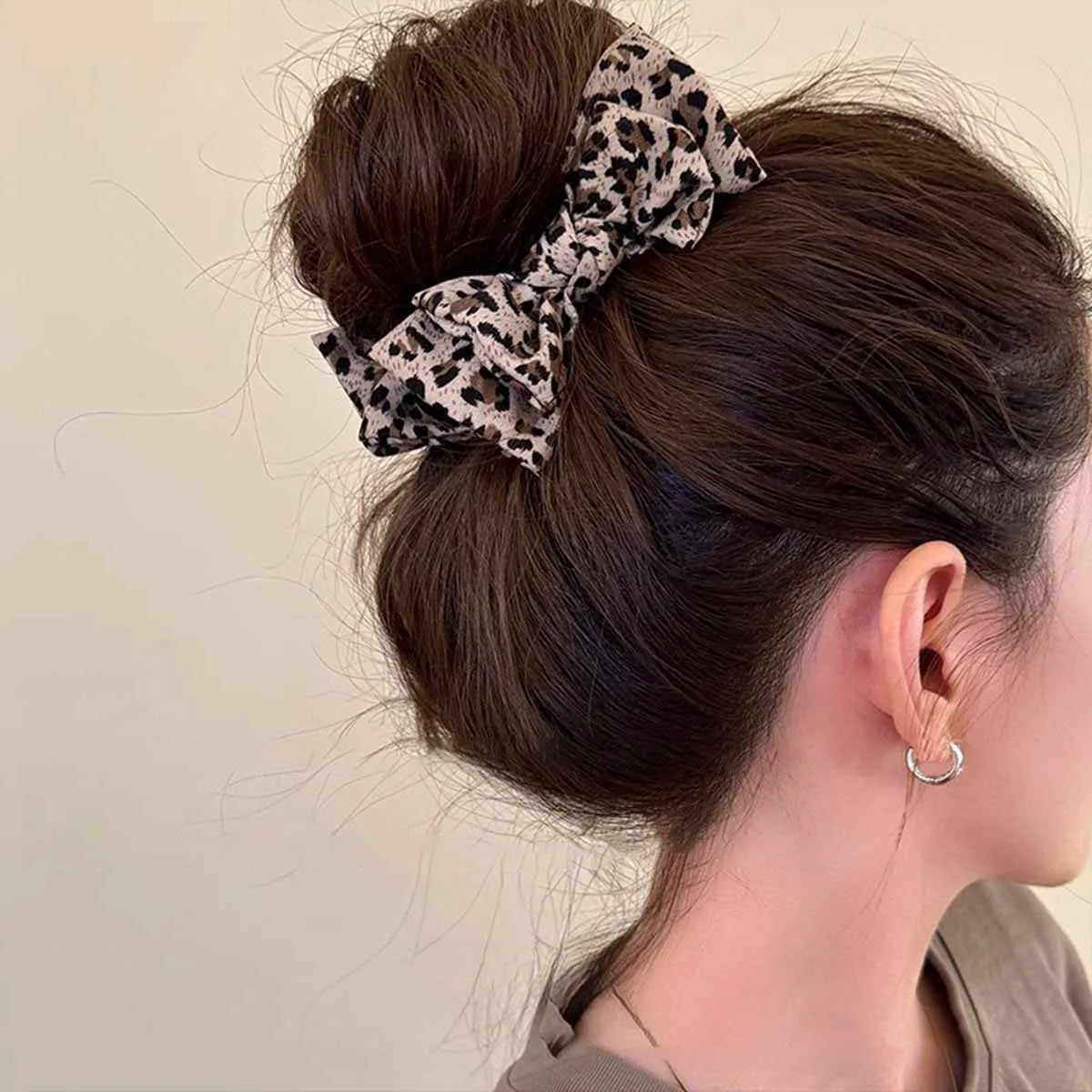 Vintage Leopard Print Bow