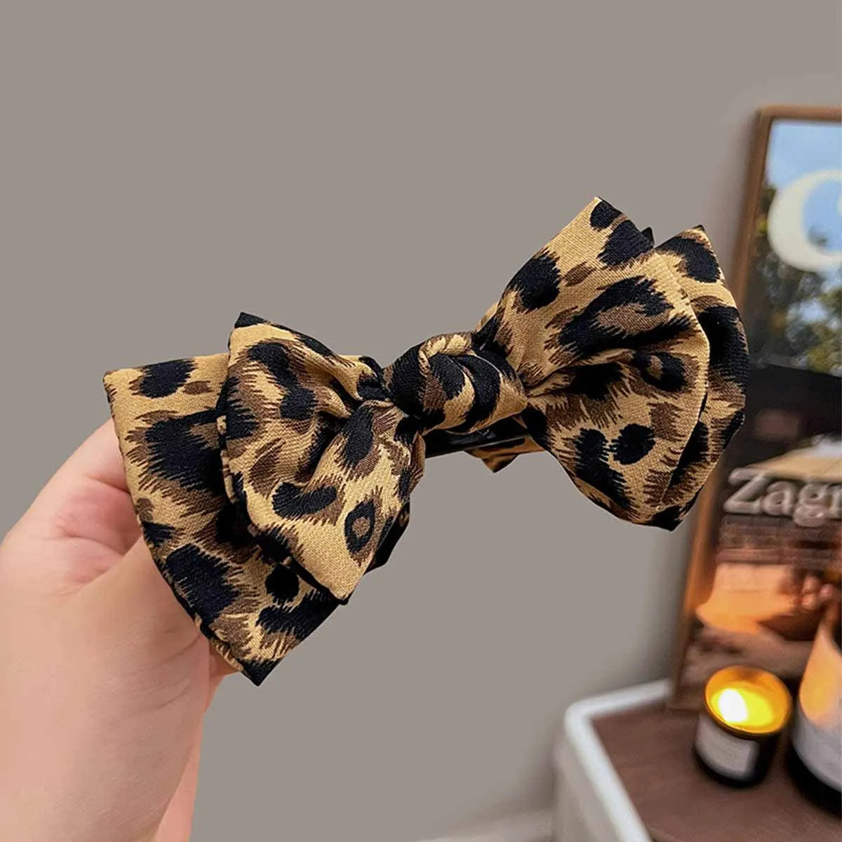 Vintage Leopard Print Bow
