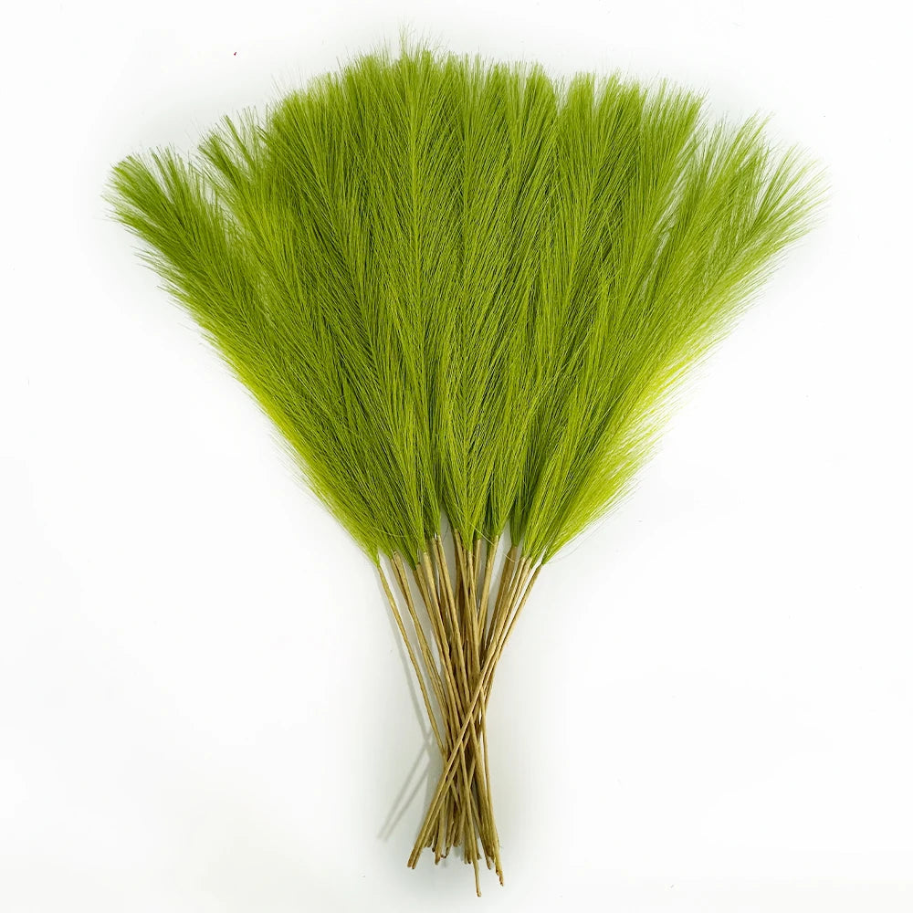 20PCS Artificial Faux Bulk Pampas Grass 55CM Boho Decor Flower Fake Plant Fluffy Reed Wedding Party Home Room Decoration Flowers