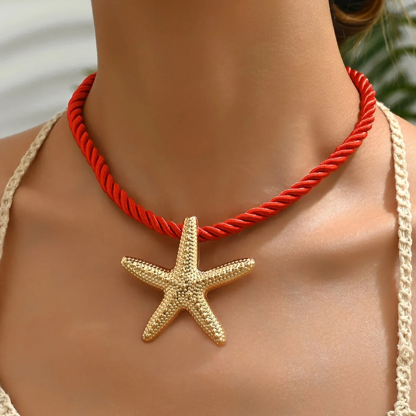 Women's Fashion Jewelry Beach Style Starfish Pendant Necklace,Daily & Vacation Wear, All-Season Accessory
