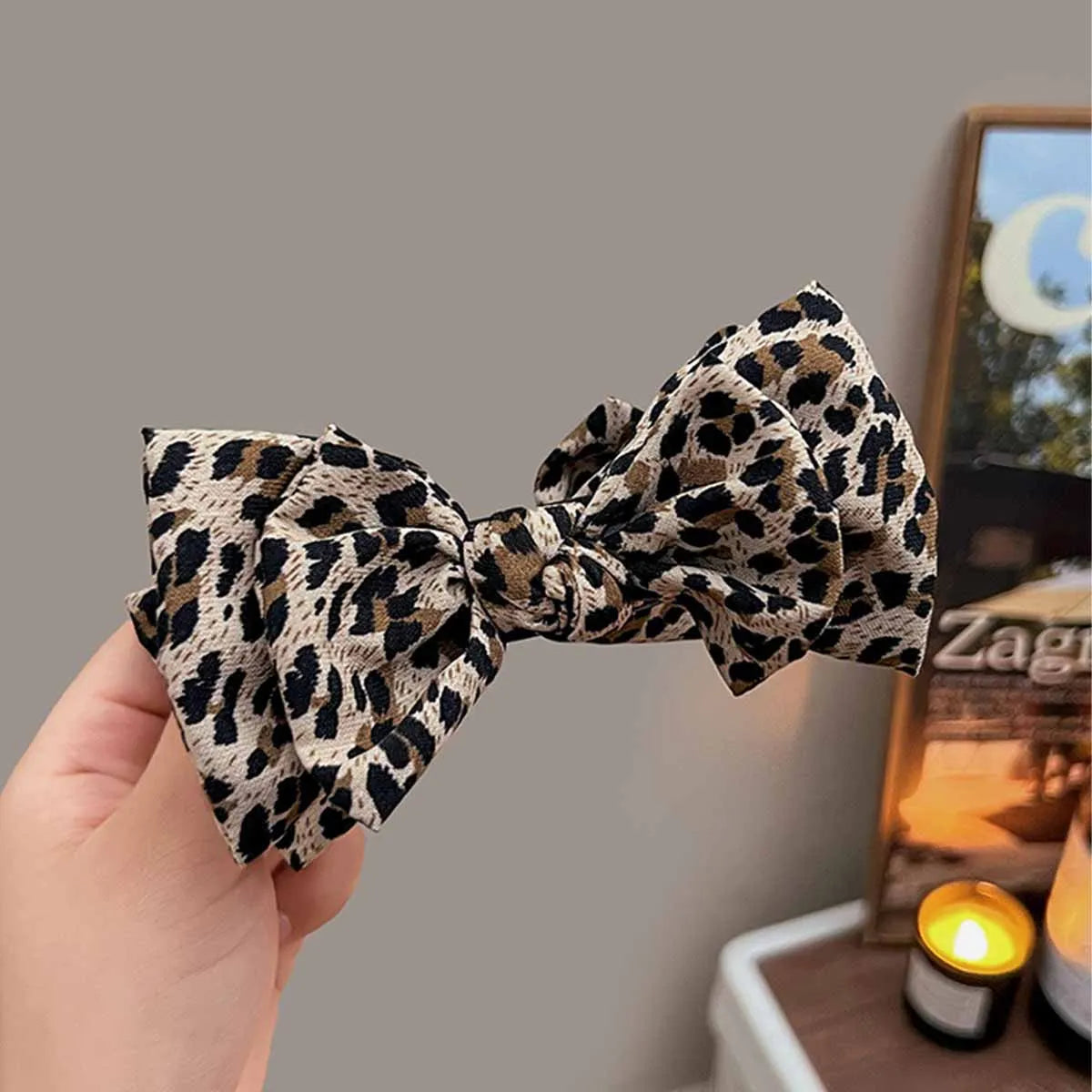 Vintage Leopard Print Bow