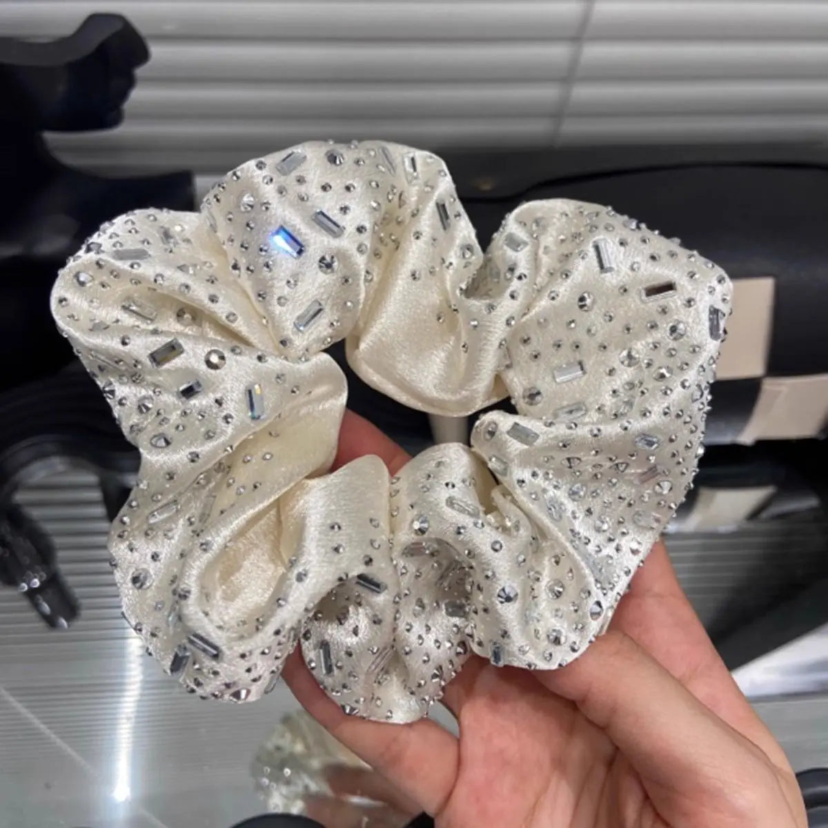Wide Rhinestone scrunchie