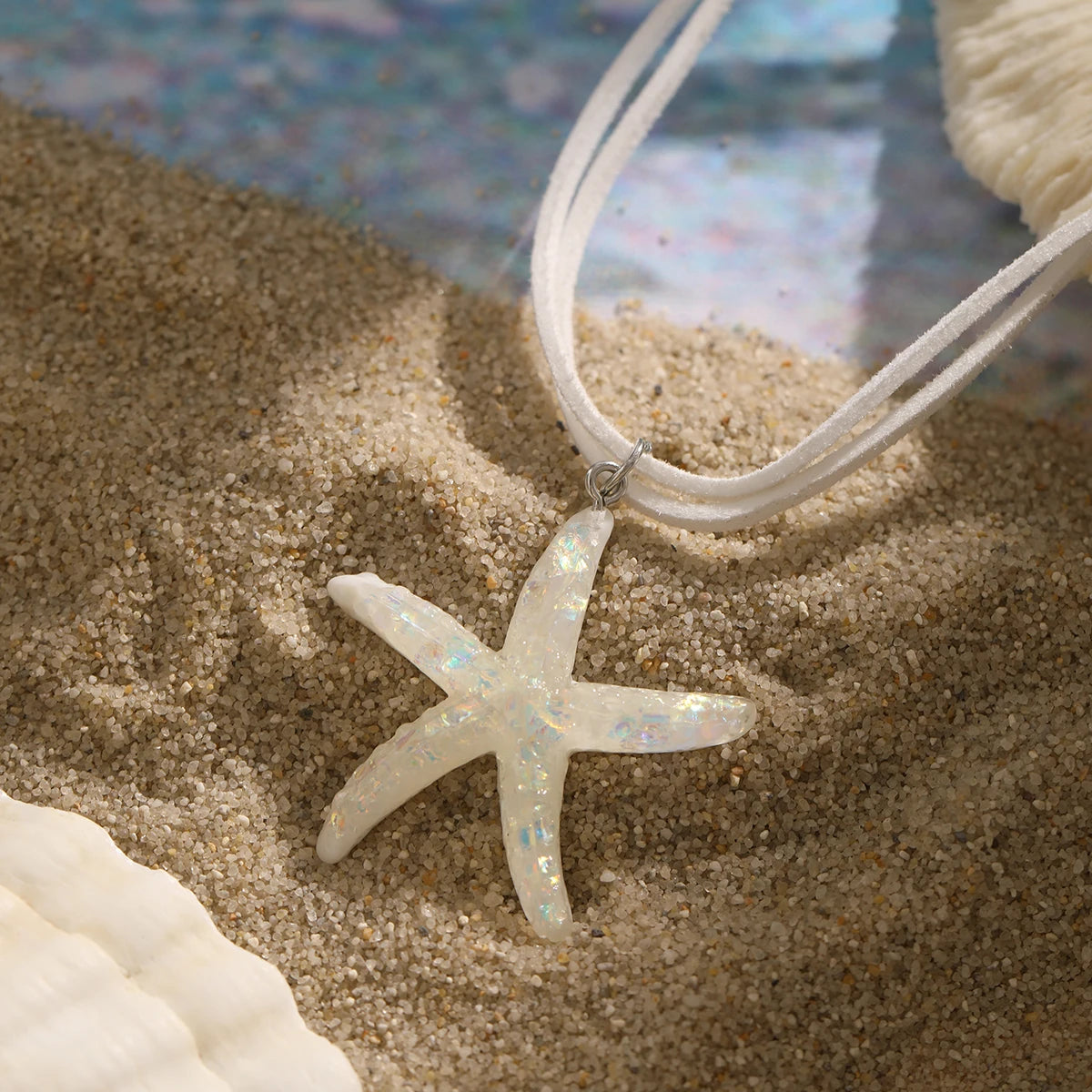 y2k Large Resin Starfish Pendant Necklace for Women Trendy Summer Beach Vacation Jewelry on Neck 2023 Fashion Accessories Female