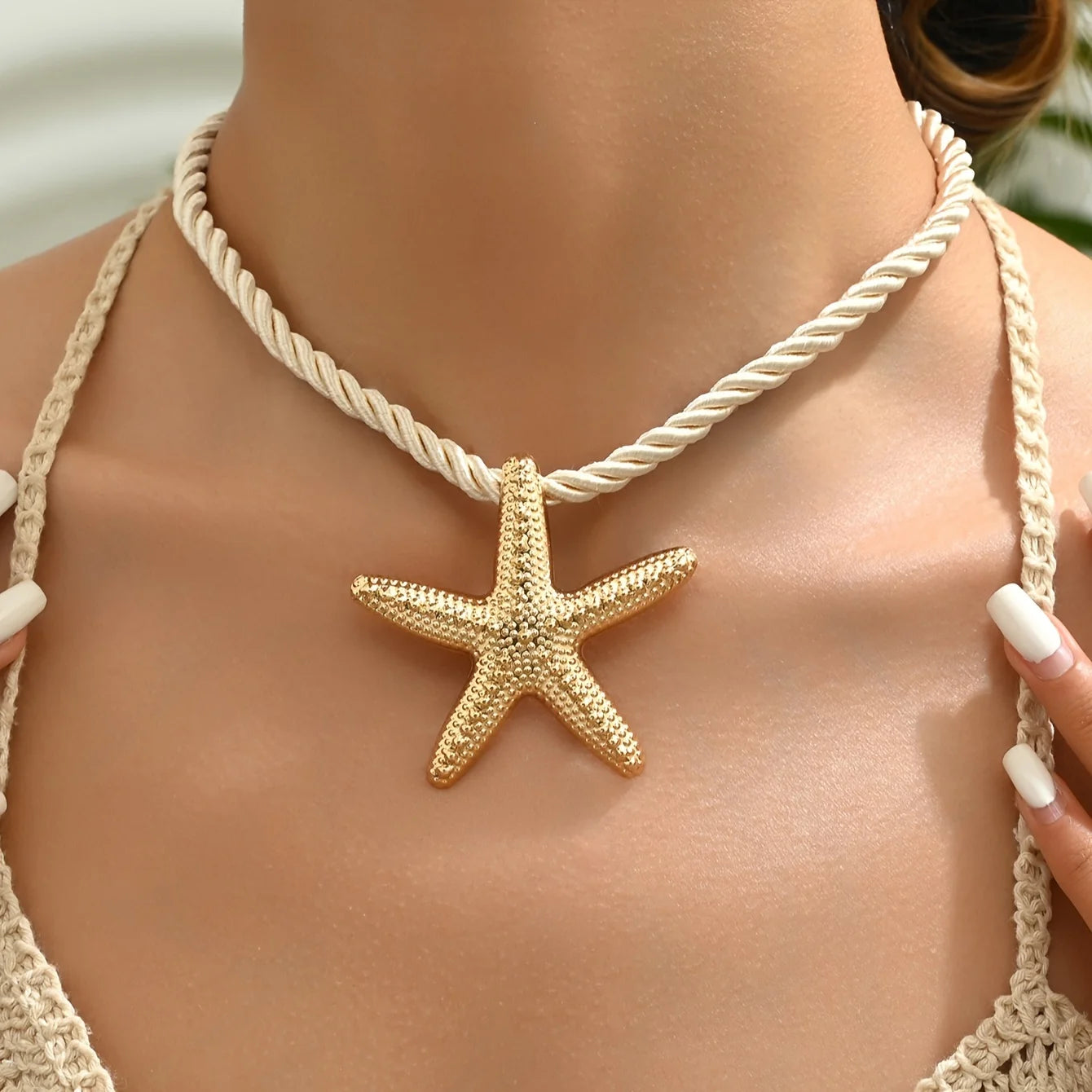 Women's Fashion Jewelry Beach Style Starfish Pendant Necklace,Daily & Vacation Wear, All-Season Accessory
