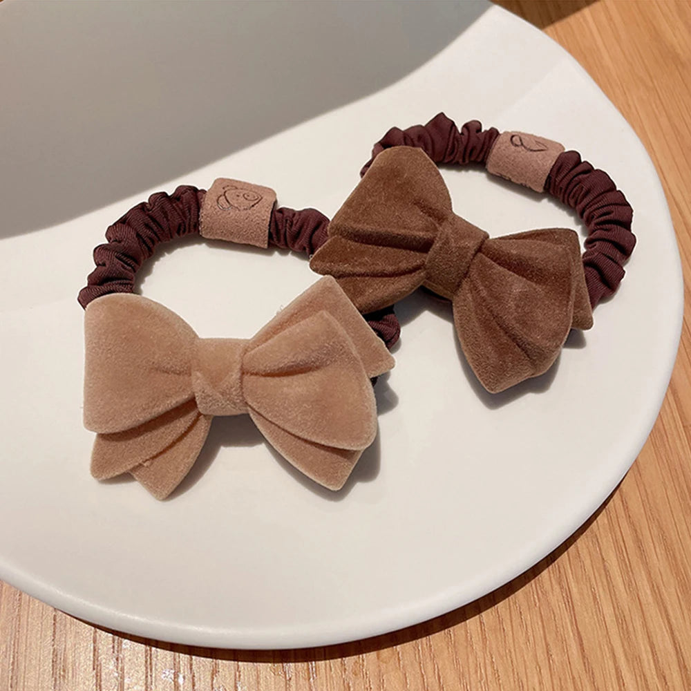 Coffee heart-shaped hair ties