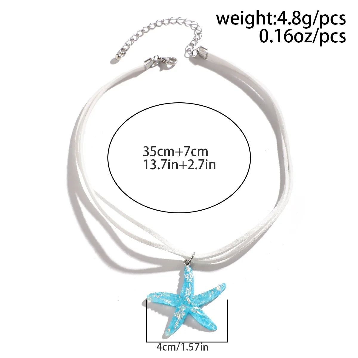 y2k Large Resin Starfish Pendant Necklace for Women Trendy Summer Beach Vacation Jewelry on Neck 2023 Fashion Accessories Female