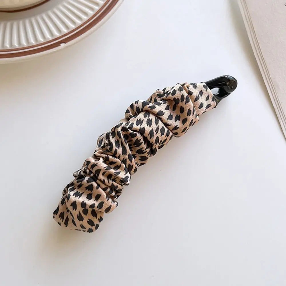 Bow Banana Clip Leopard Print