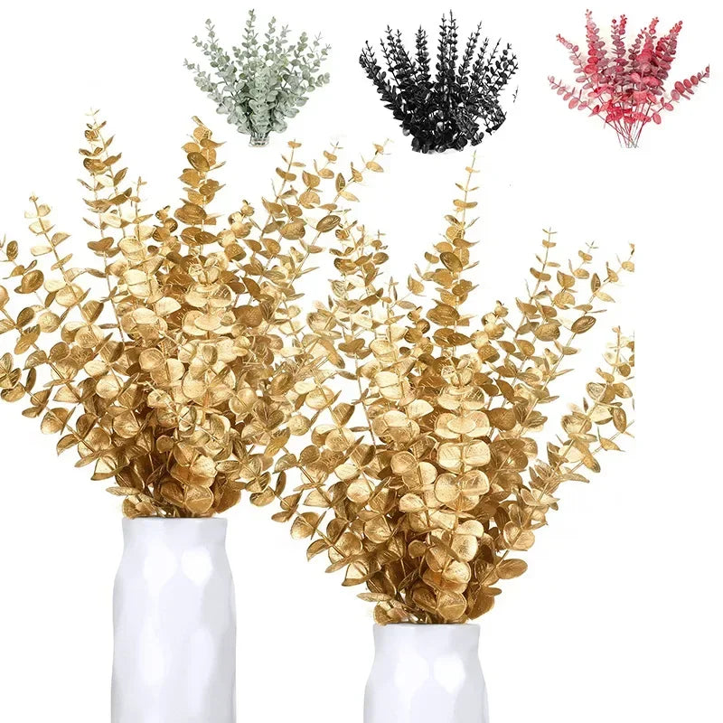 10pc Artificial Eucalyptus Leaves Eucalyptus Stems for Home Flowers Bouquet Centerpiece Wedding Decoration Christmas Decor