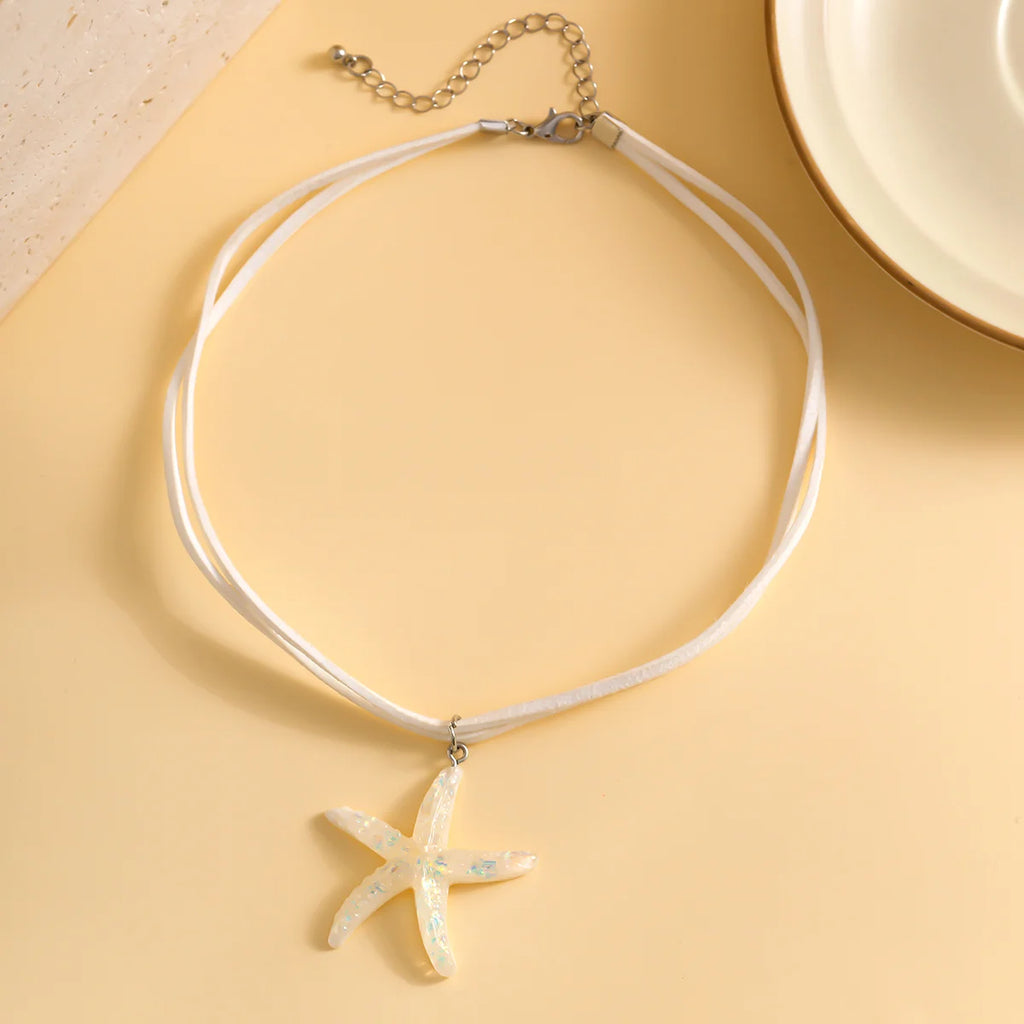 y2k Large Resin Starfish Pendant Necklace for Women Trendy Summer Beach Vacation Jewelry on Neck 2023 Fashion Accessories Female