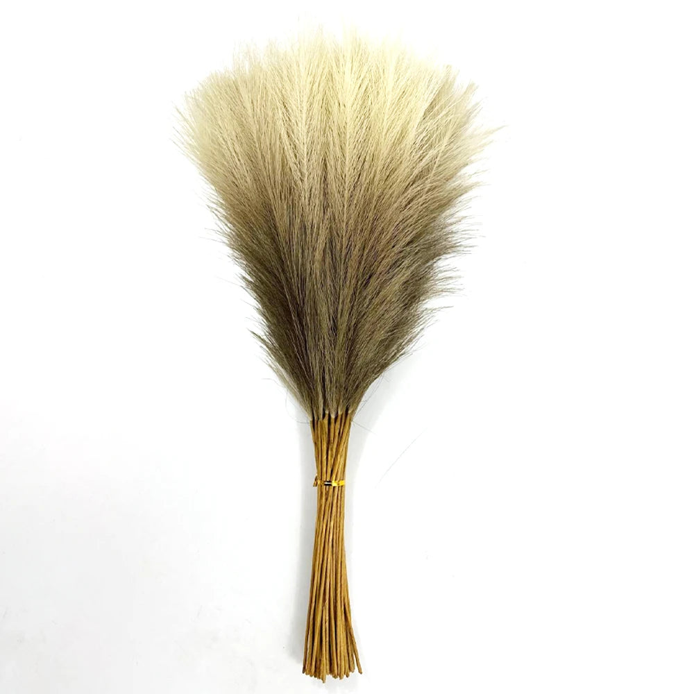 20PCS Artificial Faux Bulk Pampas Grass 55CM Boho Decor Flower Fake Plant Fluffy Reed Wedding Party Home Room Decoration Flowers