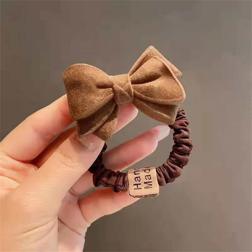 Coffee heart-shaped hair ties