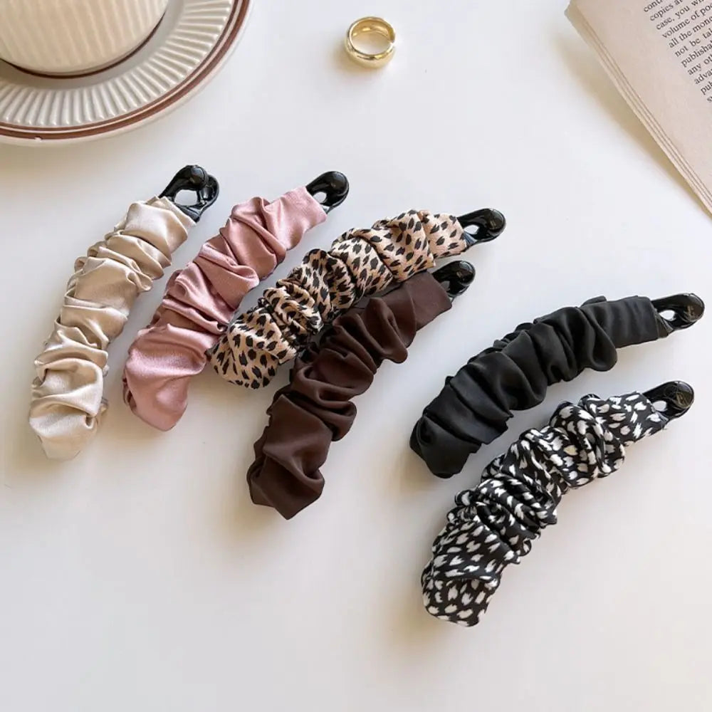 Bow Banana Clip Leopard Print