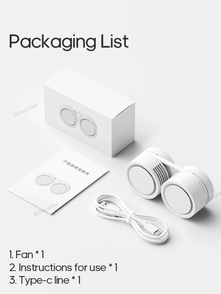 Gleelush 2026 Foldable Hands-Free 360 Neck Fan