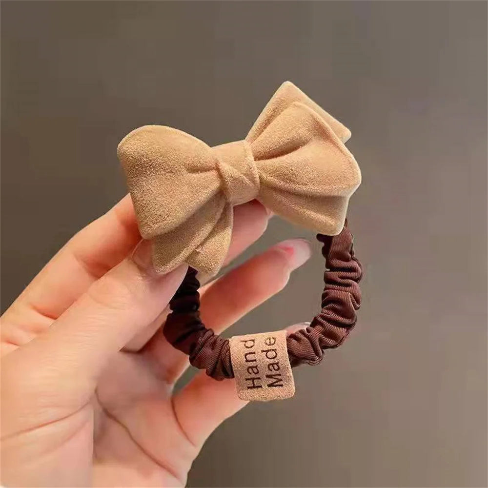 Coffee heart-shaped hair ties
