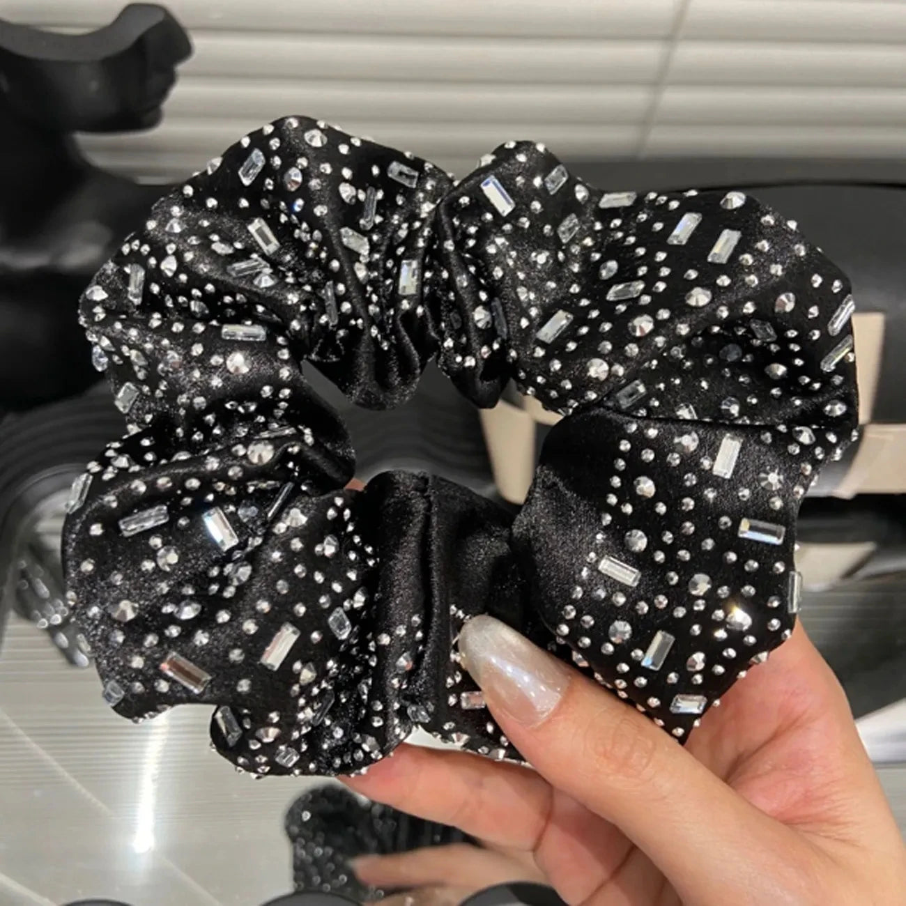 Wide Rhinestone scrunchie