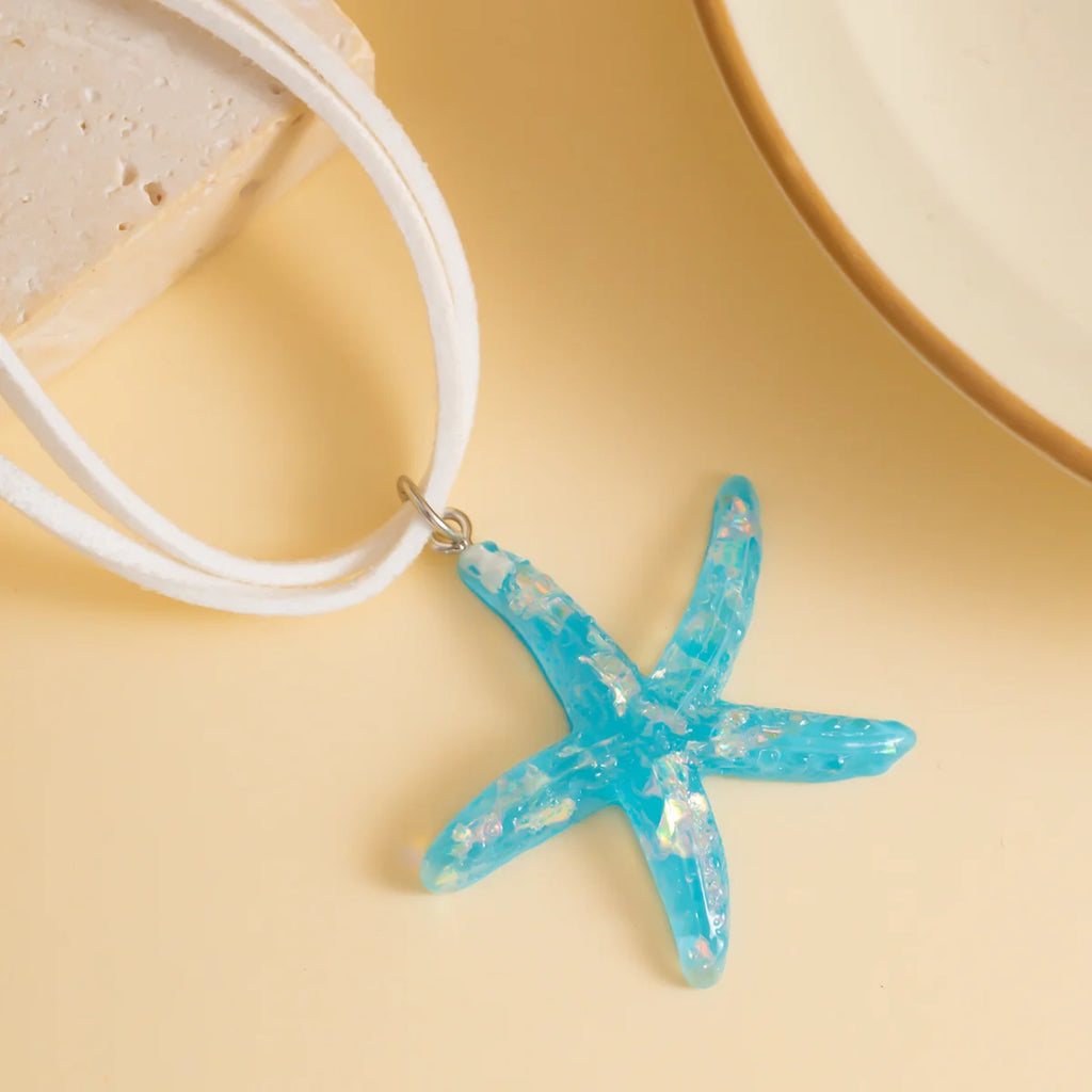 y2k Large Resin Starfish Pendant Necklace for Women Trendy Summer Beach Vacation Jewelry on Neck 2023 Fashion Accessories Female