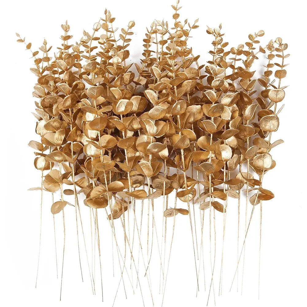 10pc Artificial Eucalyptus Leaves Eucalyptus Stems for Home Flowers Bouquet Centerpiece Wedding Decoration Christmas Decor
