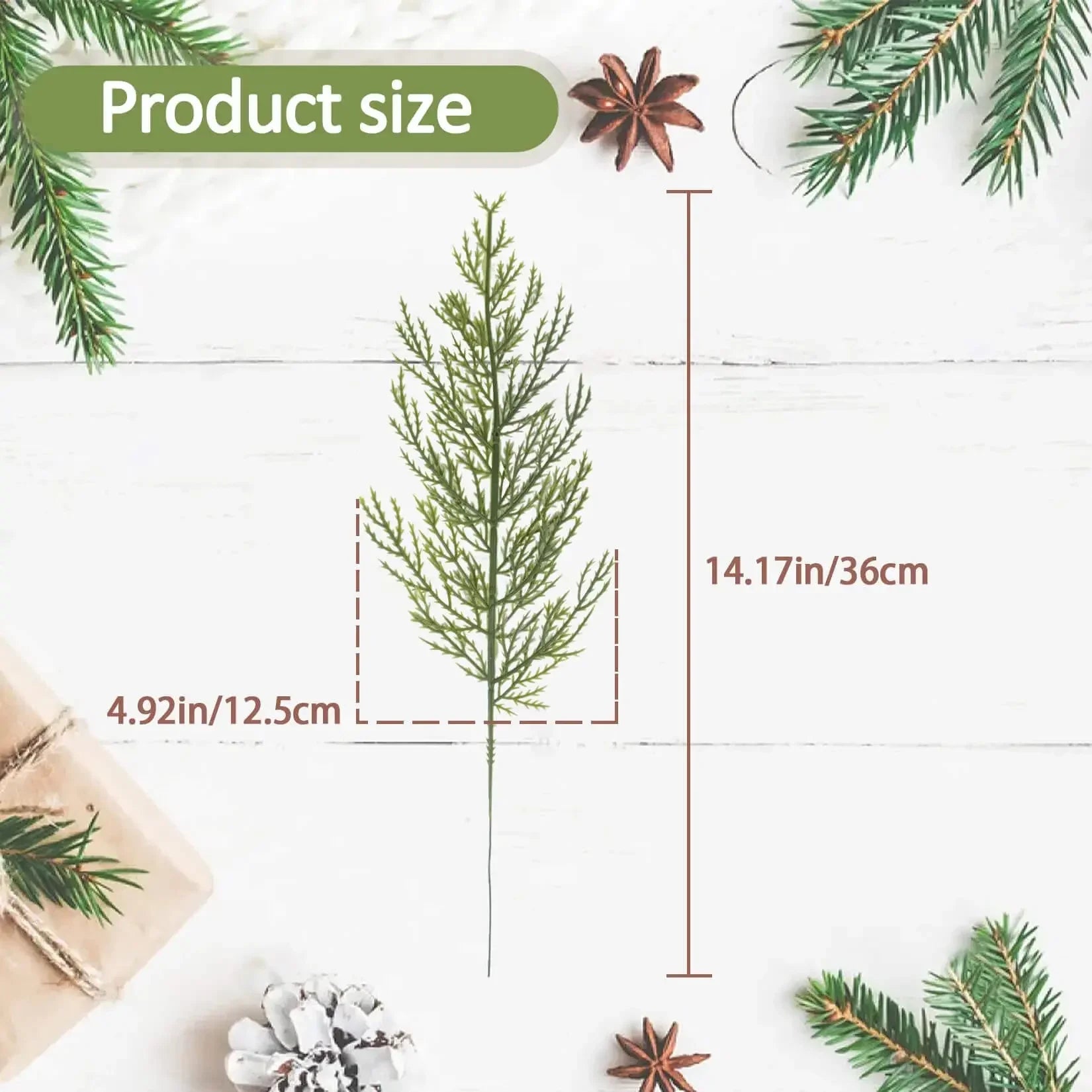 10pc Artificial Plants Pine Branches Evergreen Pines Leaves Sprigs Christmas Stem for DIY Wreath Gift Christmas Home Decorations