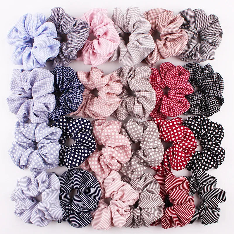 Striped Comfort Hair Scrunchie Set