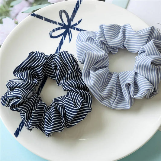 Striped Comfort Hair Scrunchie Set